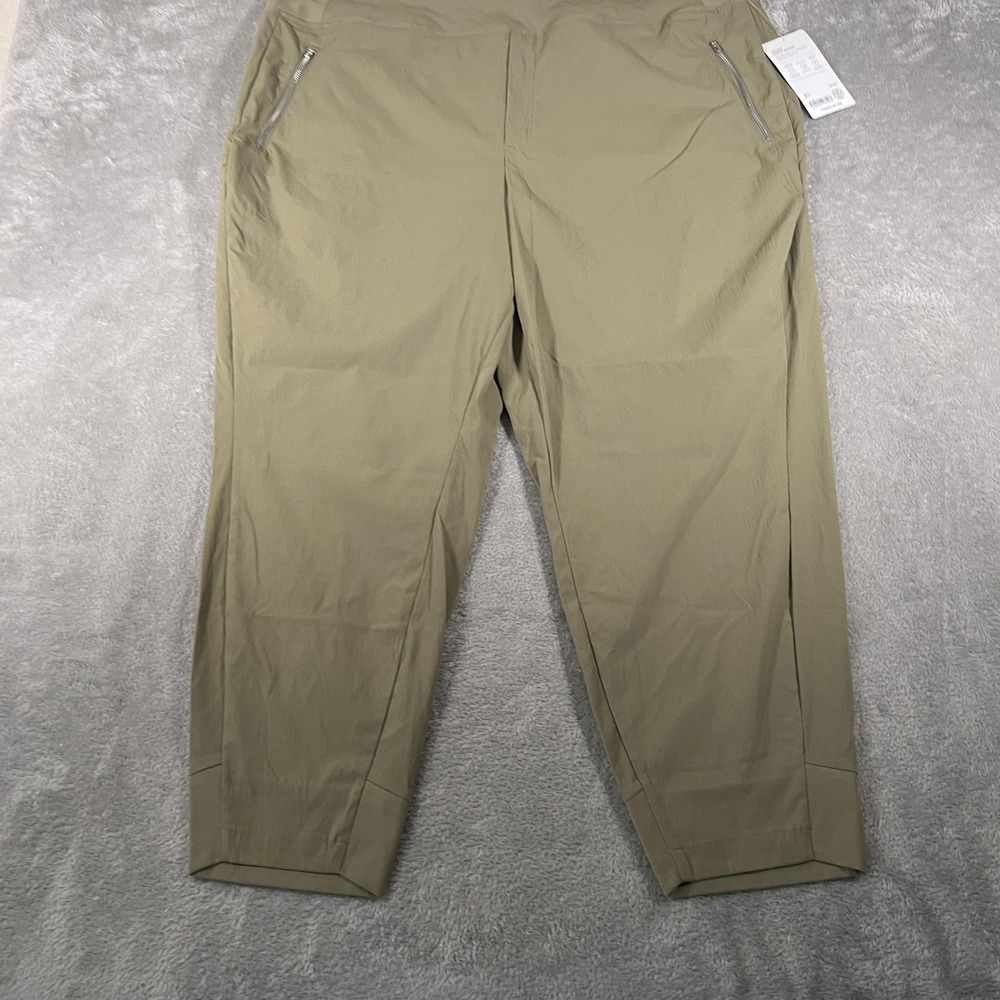 Athleta Trekkie North Jogger Pants Womens 22 Green Lightweight Nylon Zip Pockets